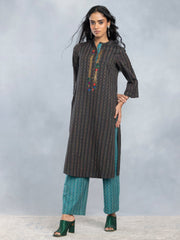 Black Straight Kurta Set from Shaye , Kurta Pajama 2 piece set for women