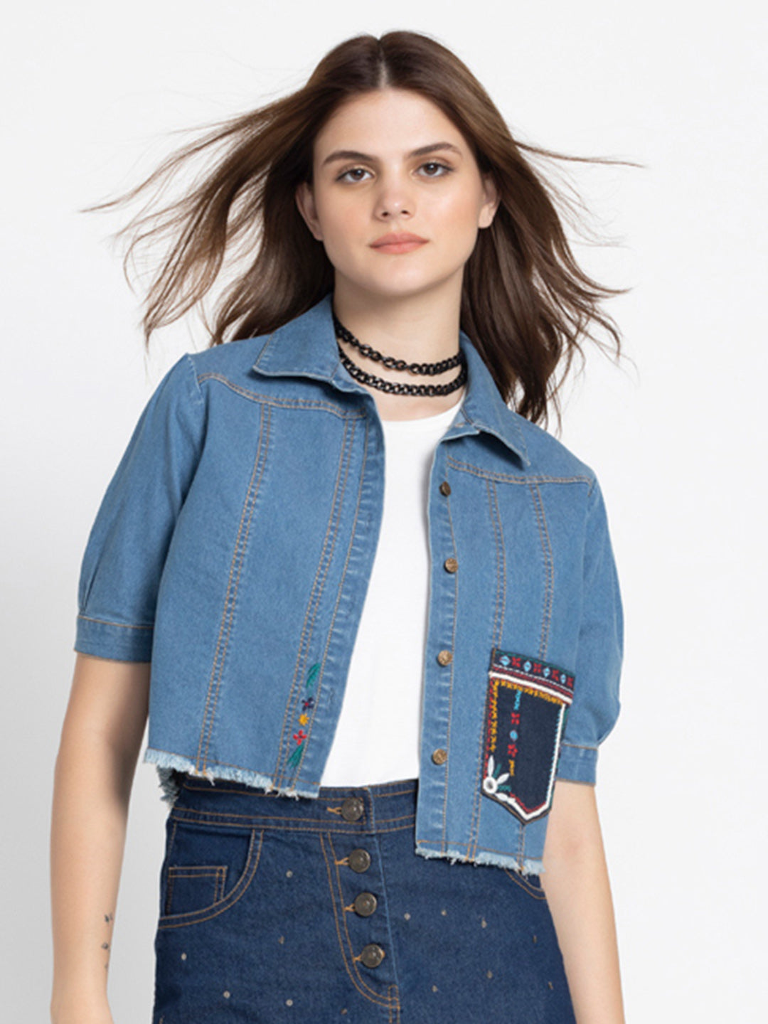 Denim Crop Shirt from Shaye , Shirt for women