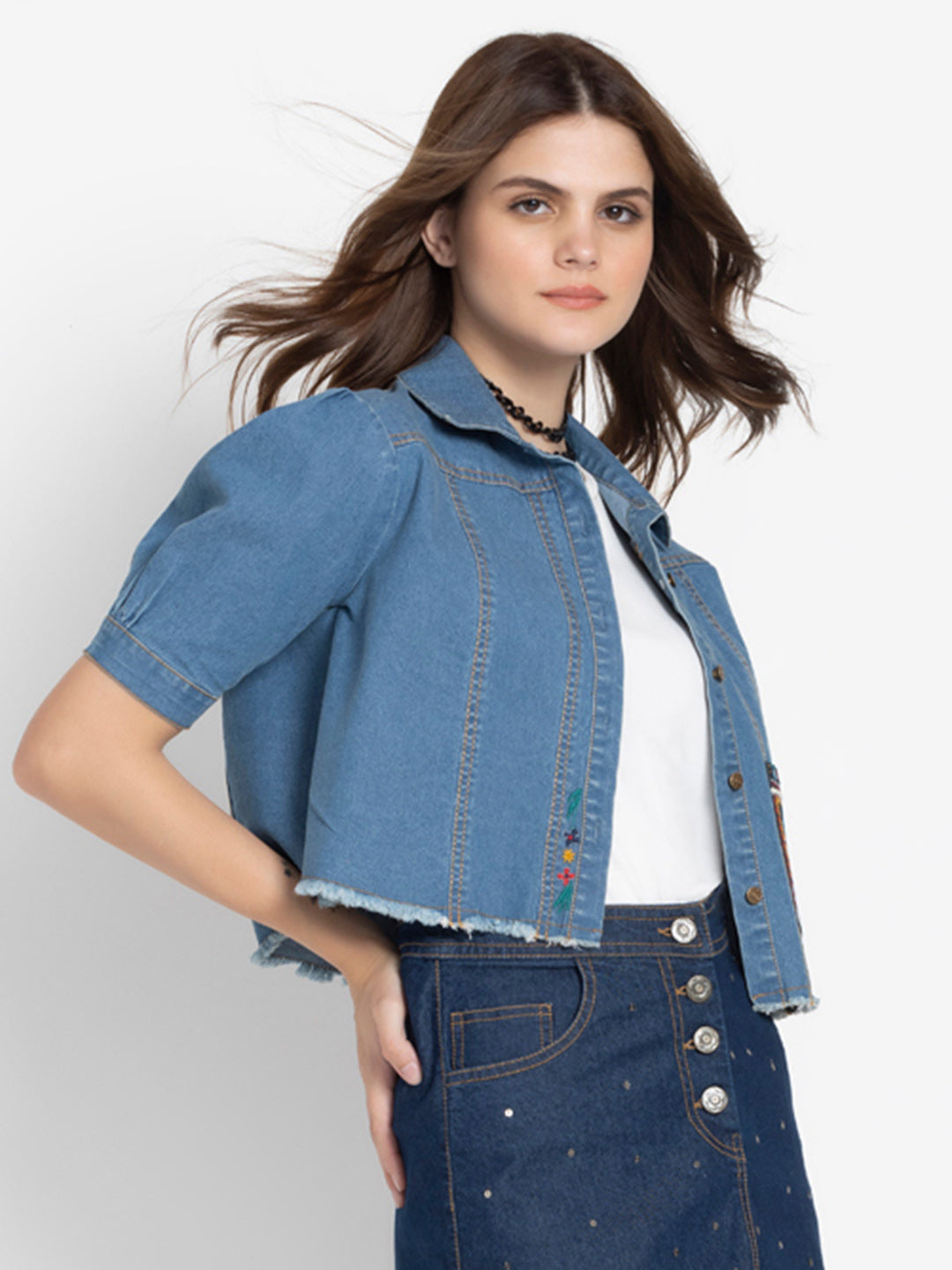 Denim Crop Shirt from Shaye , Shirt for women