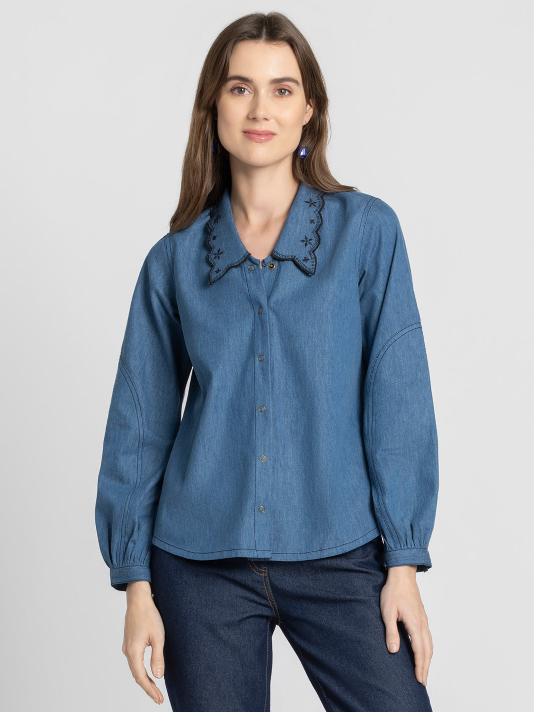 Hampton Denim Shirt from Shaye India , Shirts for women